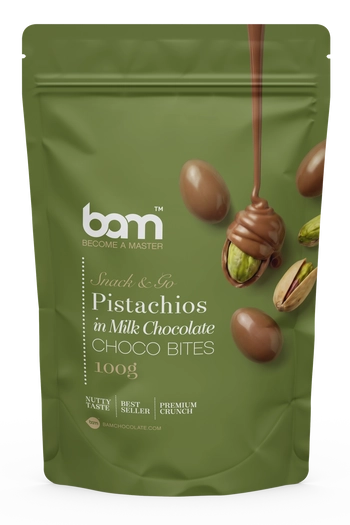 Pistácie v mliečnej čokoláde, 100 g