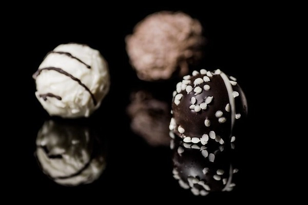 cokoládové pralinky s ganache krémom a koňakom