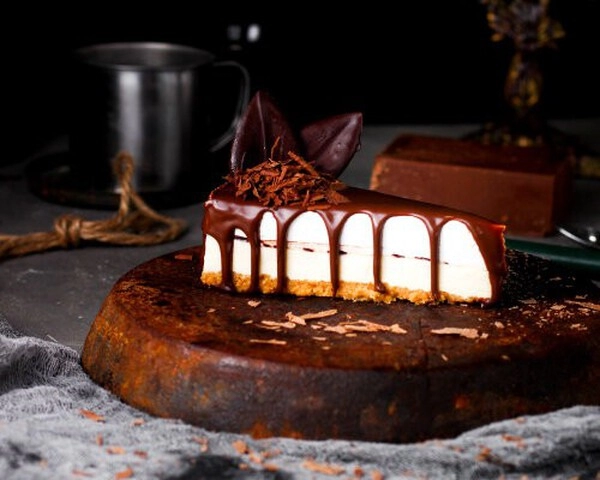 tvarohový kolác a cokoládová ganache