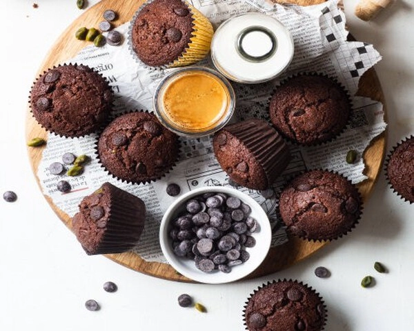 cokoládové muffiny s jogurtom